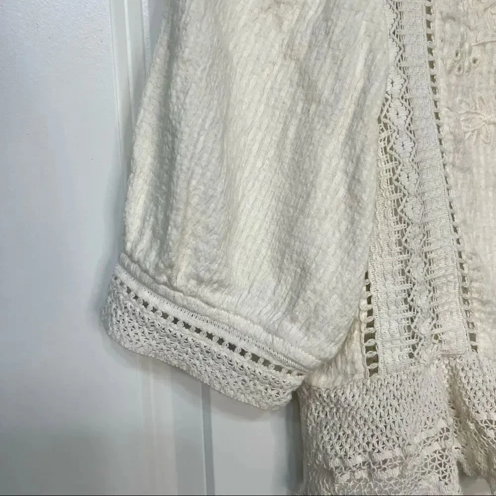 Zara Crotchet Lace Crop Blouse